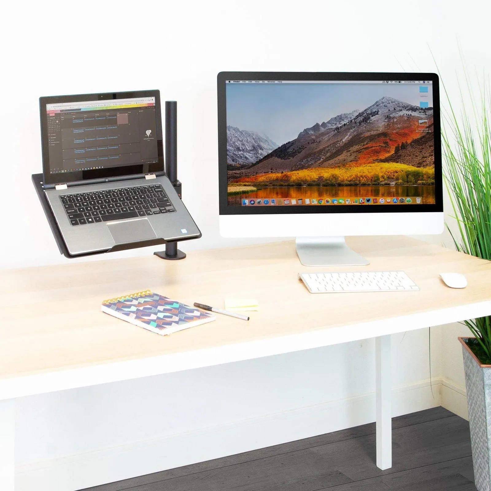 Height-Adjustable Laptop Desk Mount