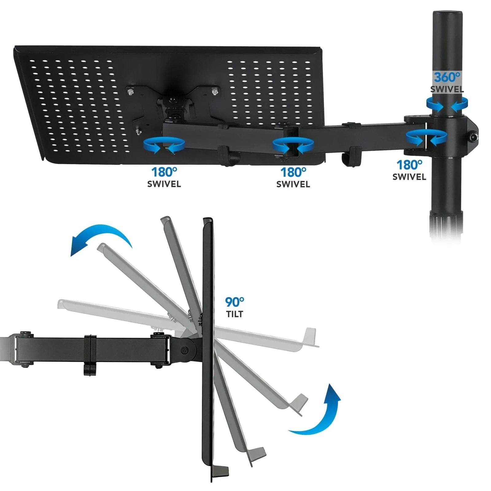 Height-Adjustable Laptop Desk Mount