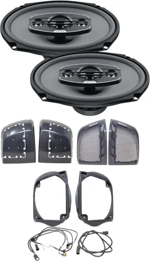 Hertz X690 6X9 Coaxial Speakers with HD14H Motorcycle Lid Kit with Wires