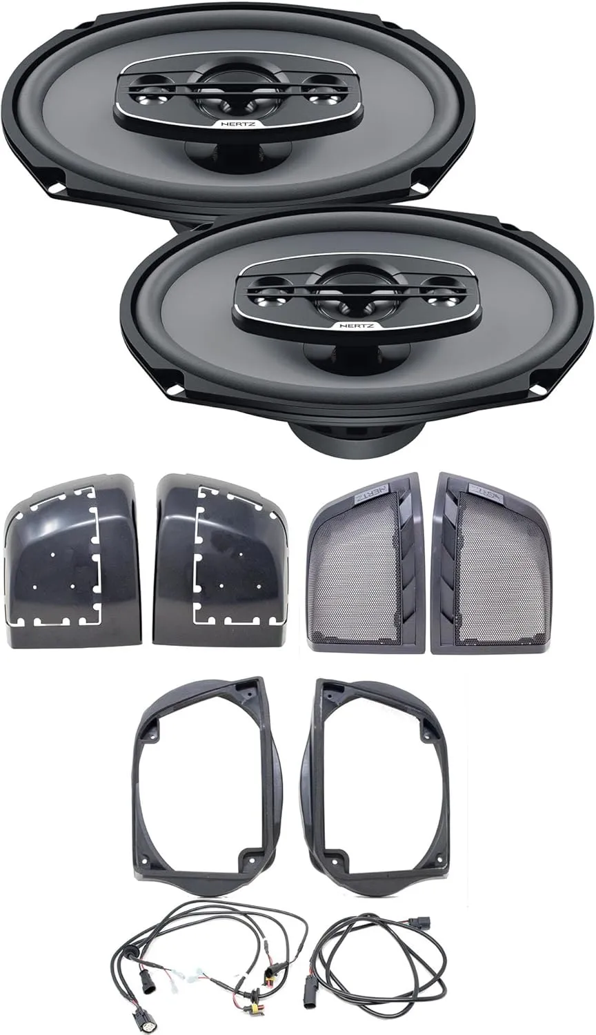 Hertz X690 6X9 Coaxial Speakers with HD14H Motorcycle Lid Kit with Wires