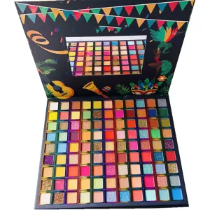 Highly Pigmented Eye Makeup Palette , 99 Colors Matte Shimmer Metallic Eyeshadow Pallet Long Lasting Blendable Natural Colors Waterproof Make Up Eye Shadows Cosmetics Gift Kit-Great for Travel (Brazilian Carnival)