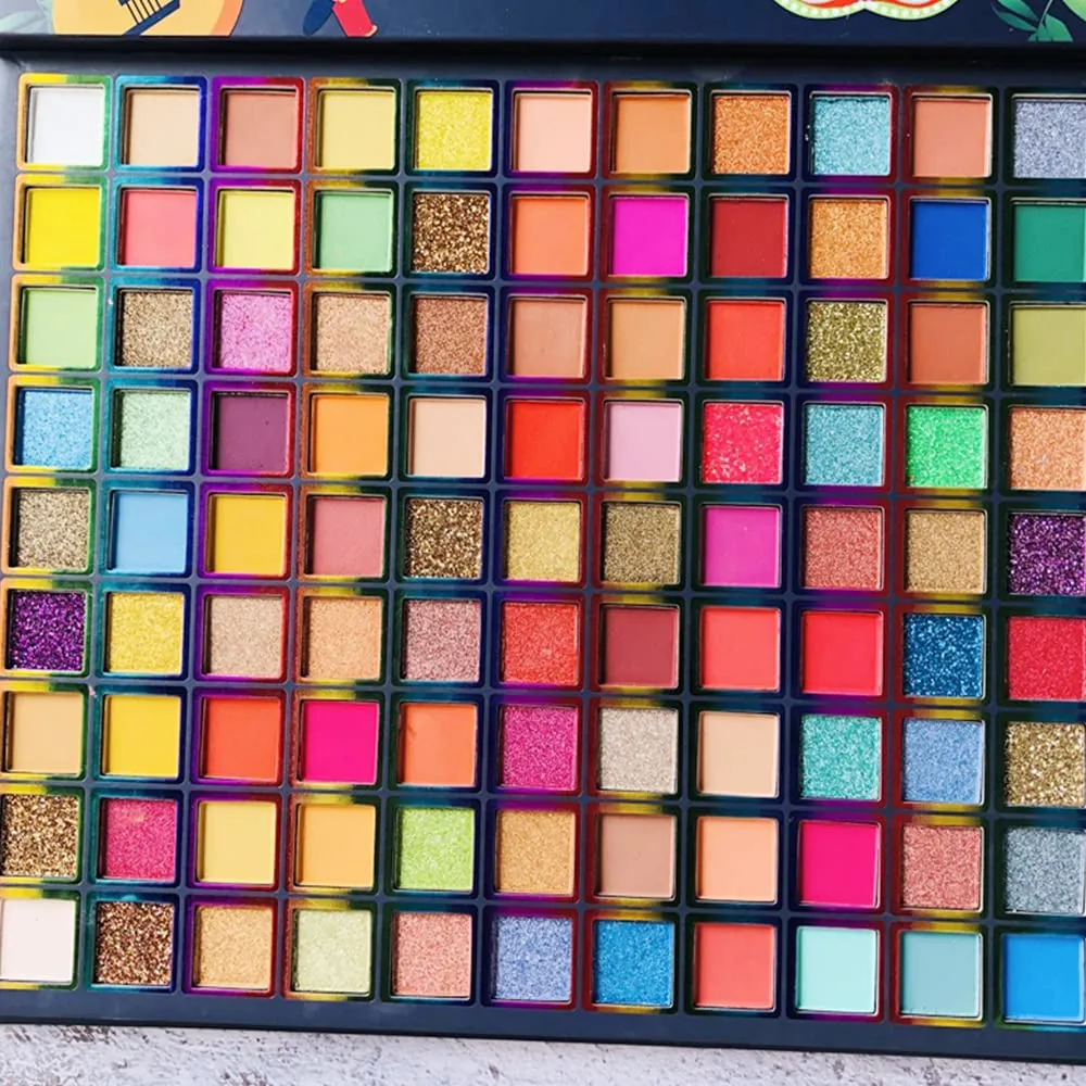 Highly Pigmented Eye Makeup Palette , 99 Colors Matte Shimmer Metallic Eyeshadow Pallet Long Lasting Blendable Natural Colors Waterproof Make Up Eye Shadows Cosmetics Gift Kit-Great for Travel (Brazilian Carnival)