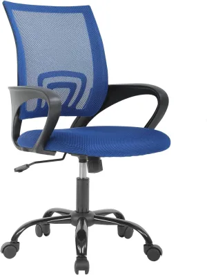 Home Office Chair Ergonomic Desk Chair Mesh Computer Chair with Lumbar Support Armrest Executive Rolling Swivel Adjustable Mid Back Task Chair for Women Adults,Blue