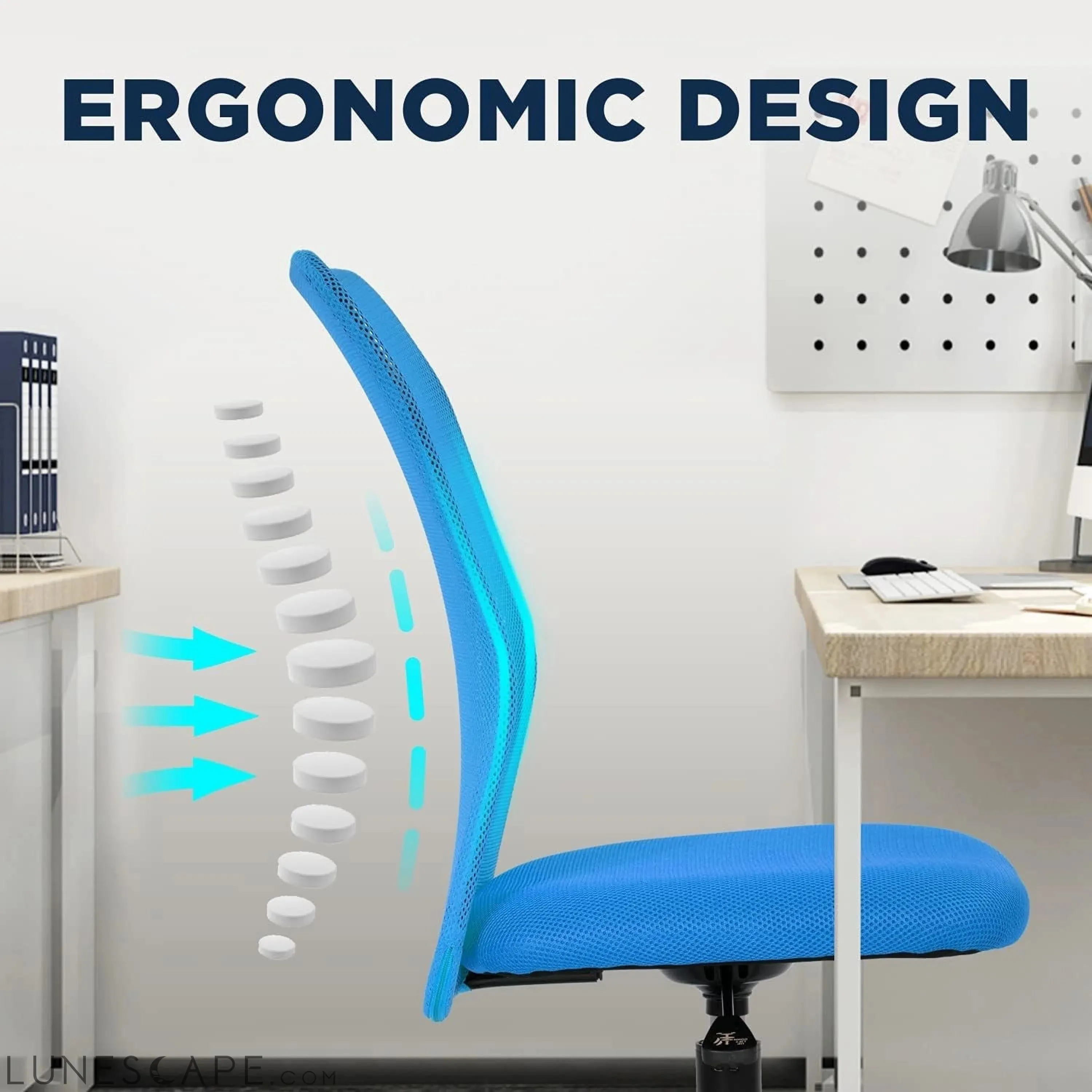 Home Office Chair Mid Back Mesh Desk Chair Armless Computer Chair