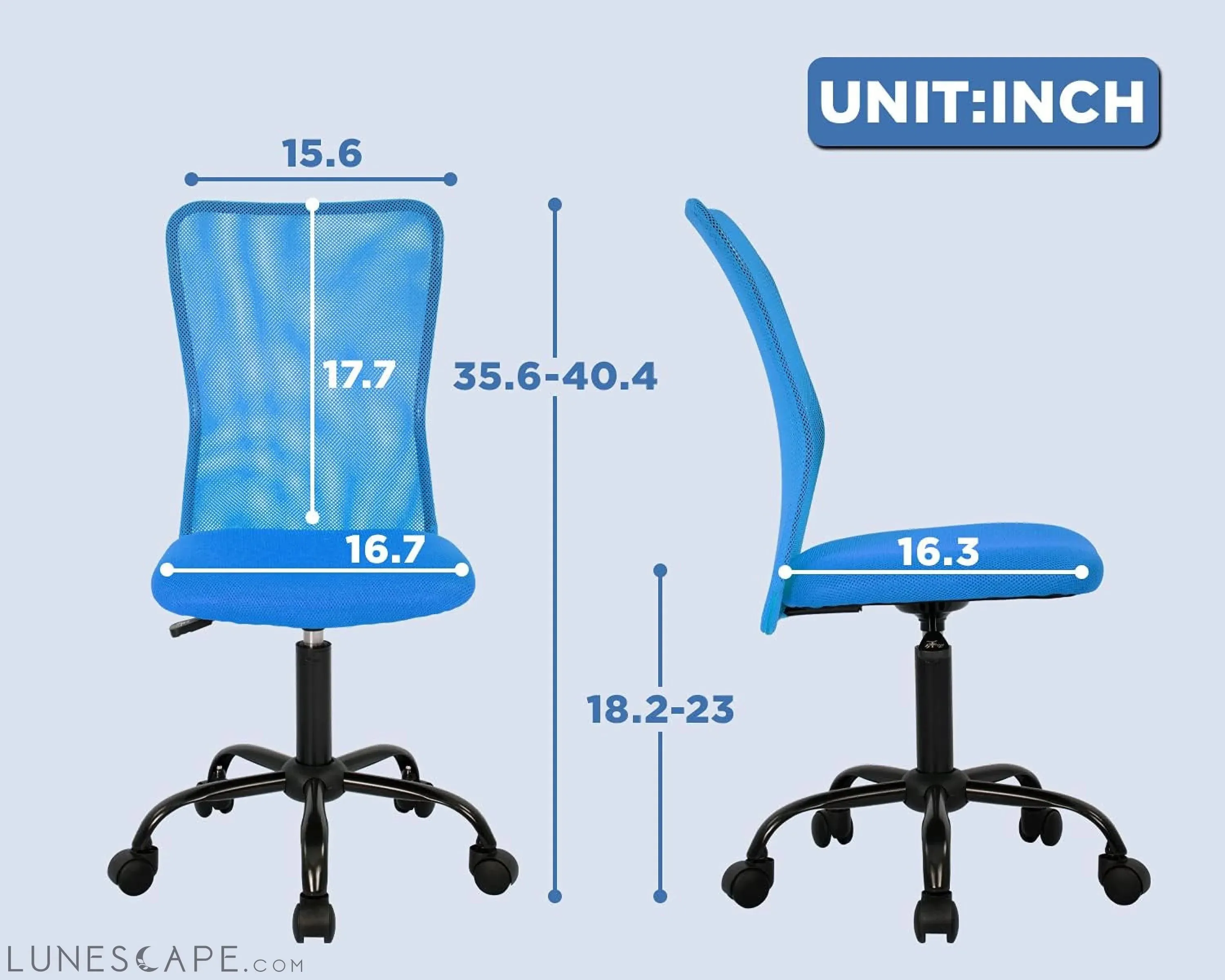 Home Office Chair Mid Back Mesh Desk Chair Armless Computer Chair
