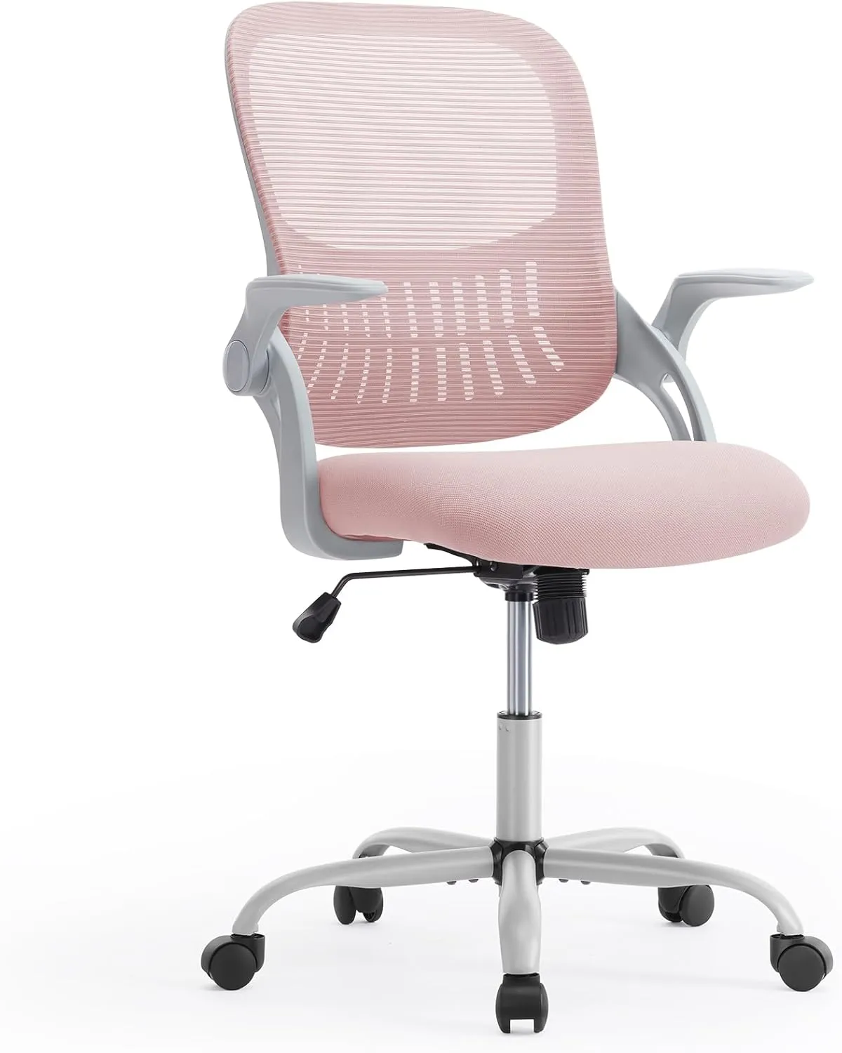 Home Office Desk Chair, Ergonomic Computer Managerial Executive Chairs Mid-Back Work Swivel Task Chairs with Wheels, Lumbar Support, Comfy Flip-up Armrest for Gaming, Study, Student