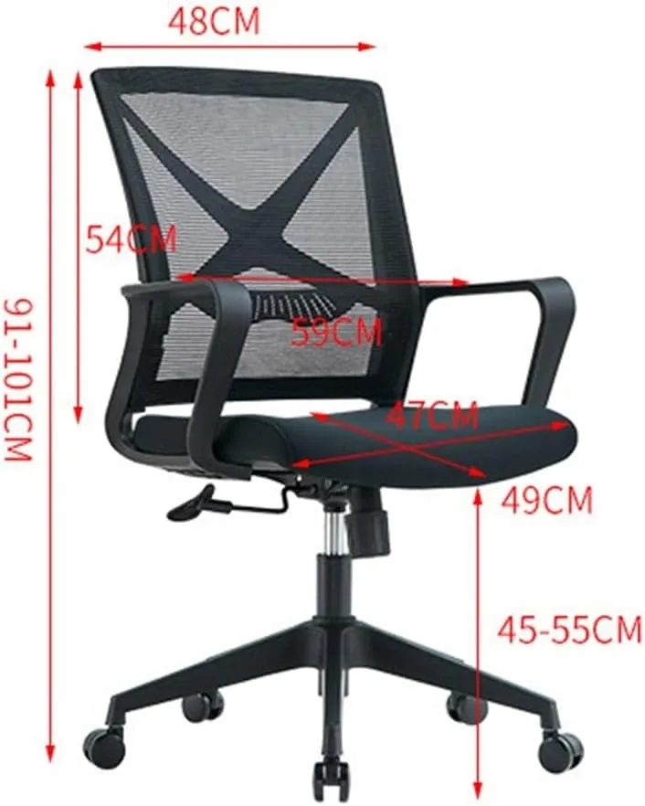 Home Office Desk Chairs, Swivel Chair Liftable and Rotating Comfortable Breathable Mesh Backrest Office Computer Chair (Color : White Frame Gray)