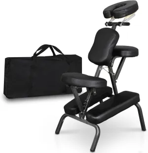 HomGarden Portable Lightweight Massage Chair Leather Pad Travel Massage Tattoo Spa Chair w/Carrying Bag