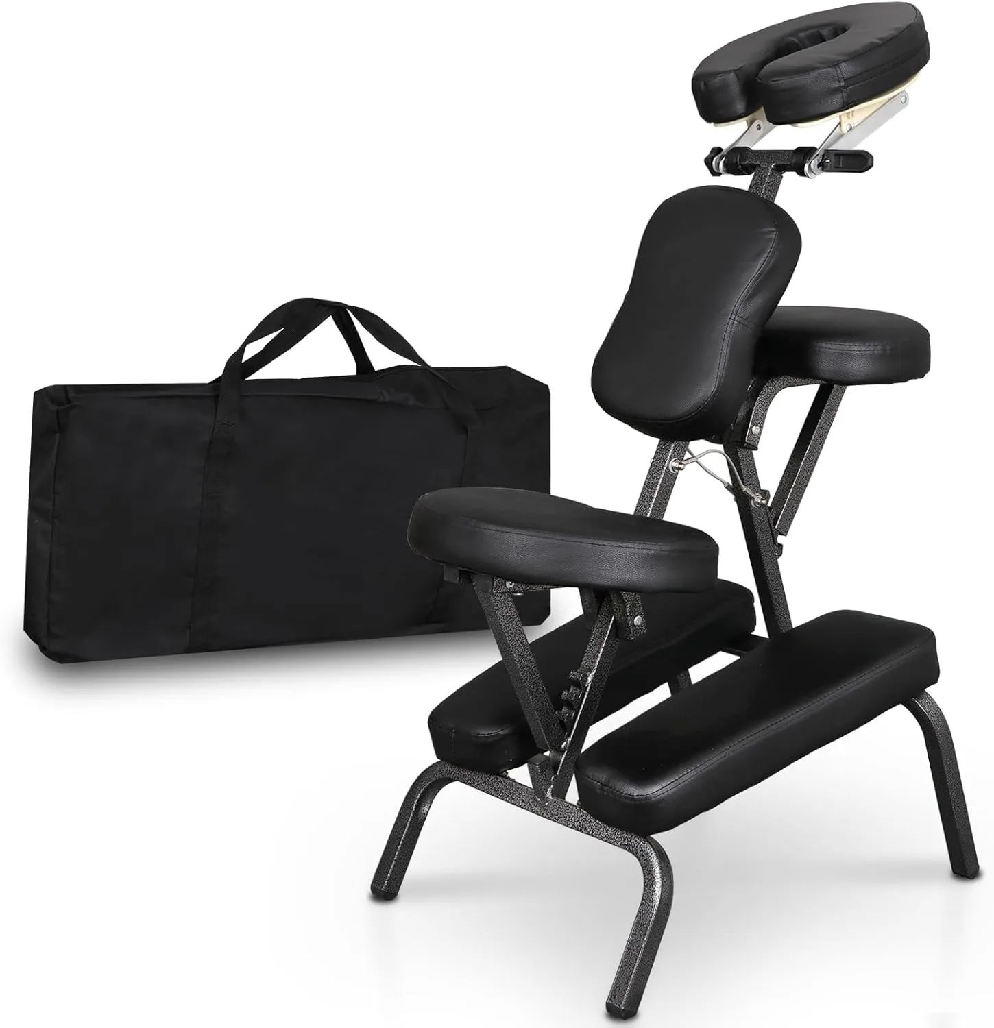 HomGarden Portable Lightweight Massage Chair Leather Pad Travel Massage Tattoo Spa Chair w/Carrying Bag