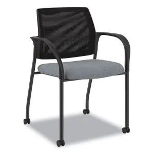 HON® Ignition Series Mesh Back Mobile Stacking Chair, Fabric Seat, 25 x 21.75 x 33.5, Basalt/Black