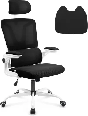 Huracan Ergonomic Office Chair, Mesh Computer Desk Chair with Lumbar Support, High Back Gaming Chair for Home Office, Black