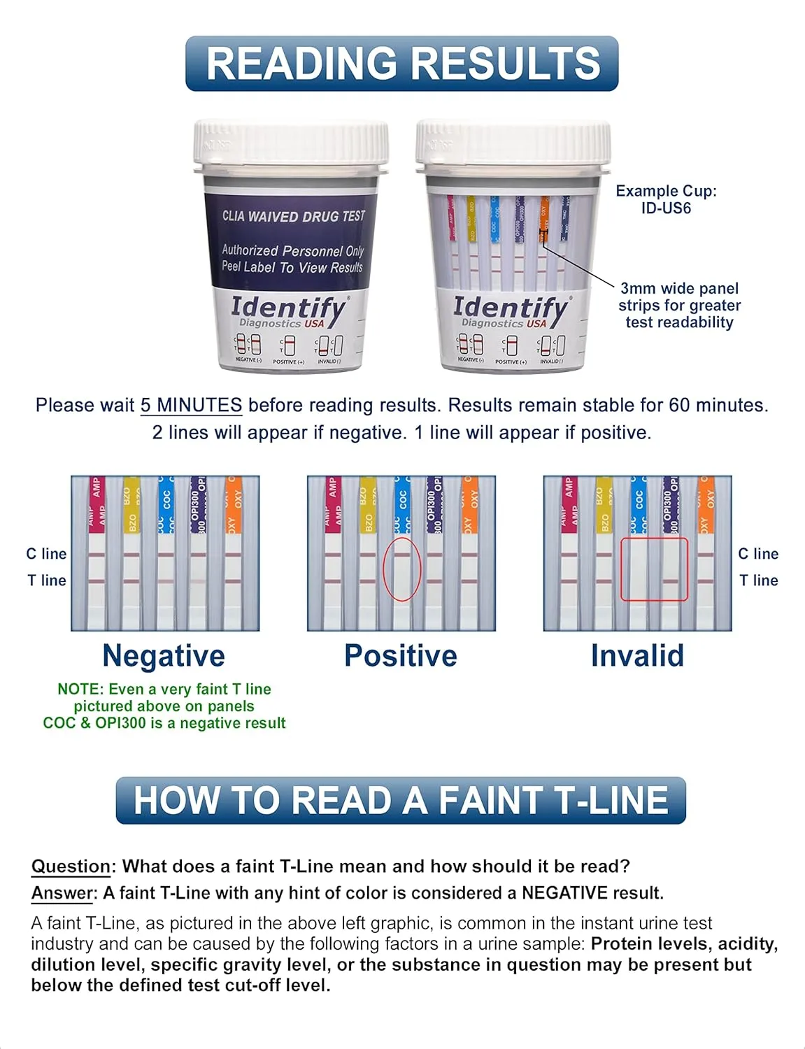 Identify Diagnostics USA Drug Screen Test | 5 Pack | Made in USA 14 Panel CLIA Waived Instant Urine Drug Test Kit with 6 Adults for AMP,BAR,BUP,BZO,COC,EDDP,MDMA,MET,MTD,MOP|OPI,OXY,PCP,TCA,THC