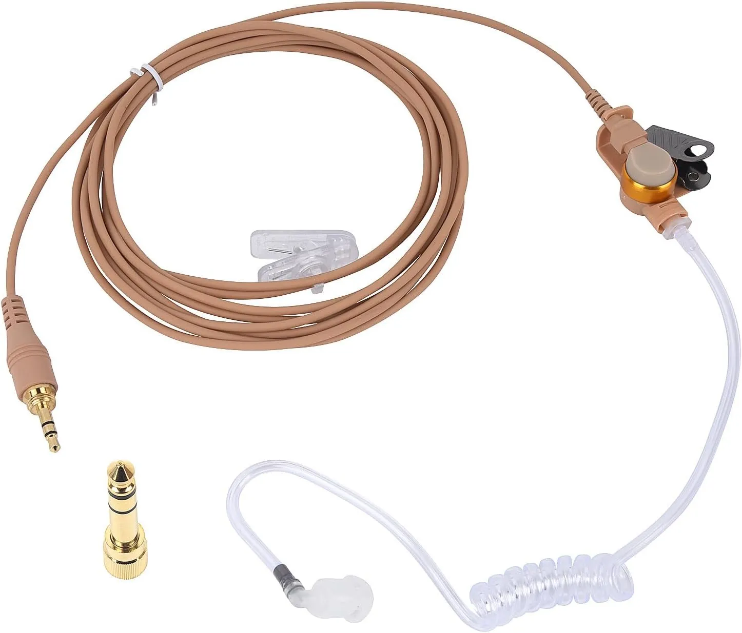IFB Earpiece 3.5mm in Ears Broadcast Communication Headset Anchor Ear Piece Broadcaster in-Ear Professional Earset for iPhone Android Telex Lecstronics Clear-Com (Skin Color,1/4" Connector)