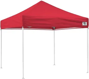 Impact 10' x 10' Pop Up Canopy Tent, Instant Shelter, Steel Frame, UV Coated, Includes Roller Bag and Spike and Rope Kit, Red