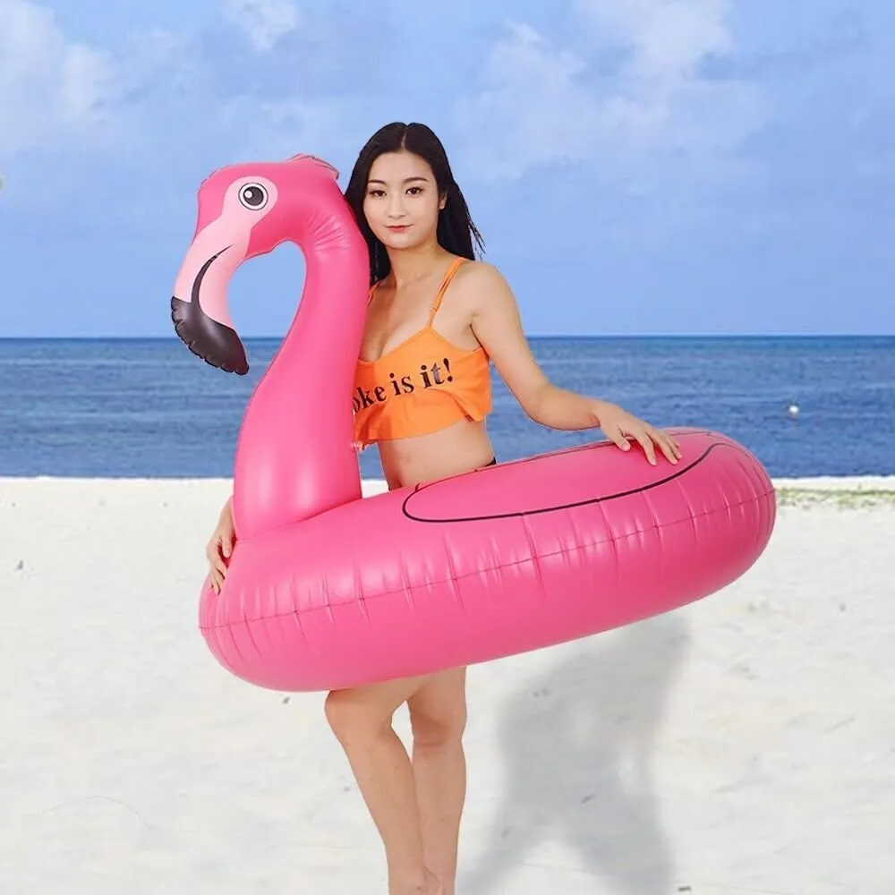 Inflatable Flamingo Pool Float Tube for Party, Inflatable Raft Pool Toys, Pool Float for Adults and Kids