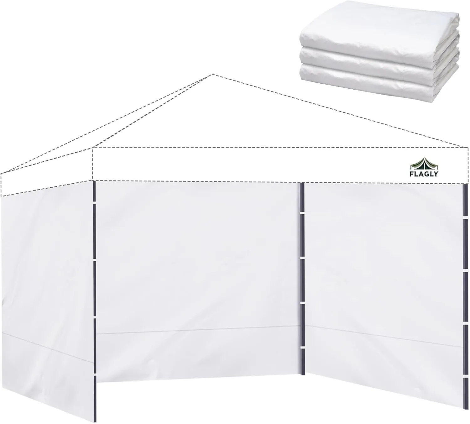 Instant Canopy Sidewalls for 10x10 Pop Up Canopy Tent, 300D Waterproof Material for Outdoor Events, Vendor Booths, and Privacy (Sidewalls Only, Canopy Not Included)