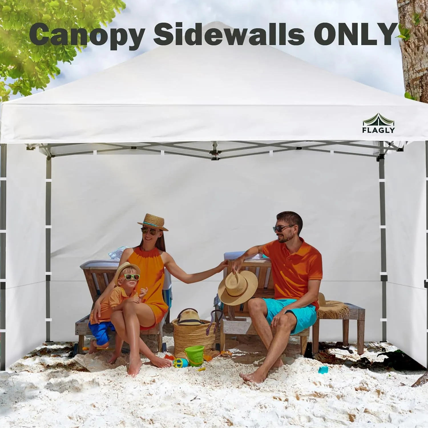 Instant Canopy Sidewalls for 10x10 Pop Up Canopy Tent, 300D Waterproof Material for Outdoor Events, Vendor Booths, and Privacy (Sidewalls Only, Canopy Not Included)