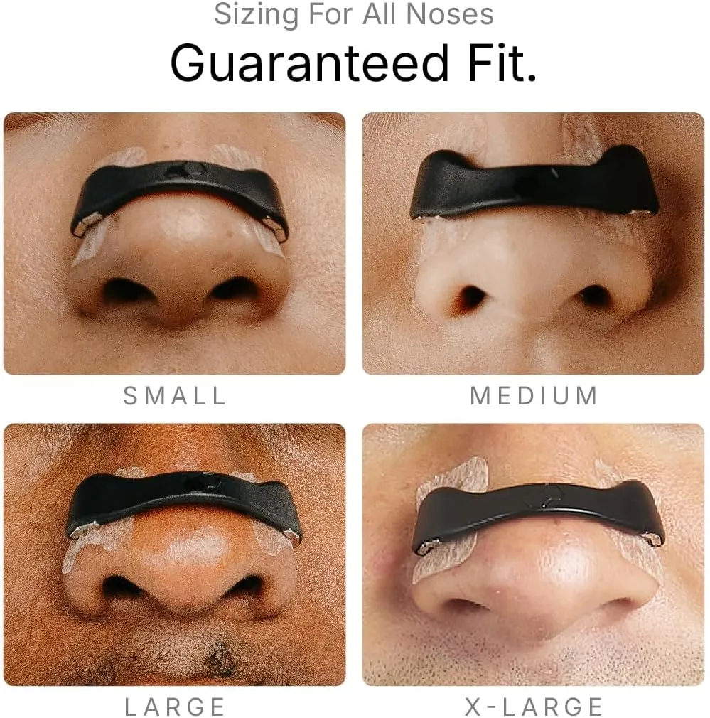 Intake Breathing Nasal Strip Starter Kit (15 Count, Black) - Boost Oxygen Intake, Reduce Snoring, Improve Sleep Quality - Sweat Resistant, Skin Safe Nasal Strips - Extra Strength Snoring Solution