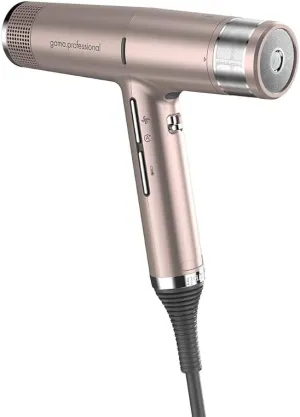 IQ Update 2025 | IQ Perfetto | iQ1 | Professional Hair Dryer | by Ga.Ma Italy | 1500 Watts | Turbo 110.000 RPM | Washable Filter (Rose Gold)