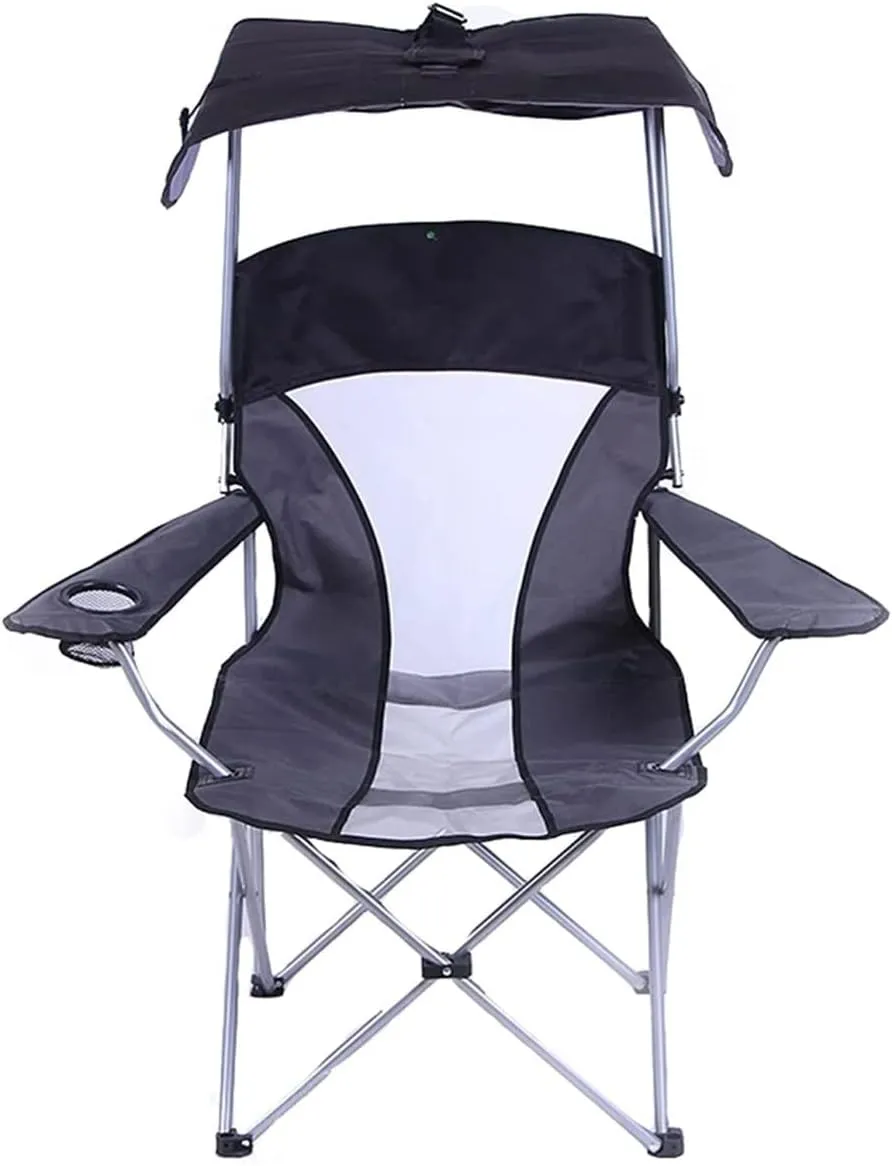 IRYZE Outdoor Chair Folding Camping Chair Portable Wild Fishing Chair Mesh Folding Mesh Canopy Shade Chair Sunshade Seat with Armrest for Sunbathing On The Beach Camping Chair Foldable Chair