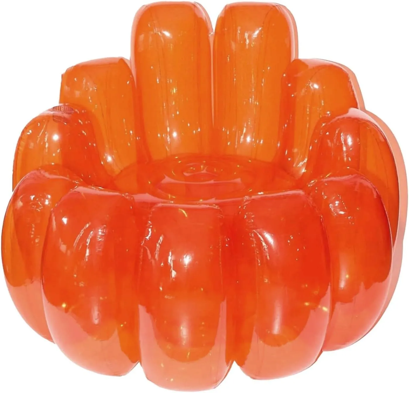 Jelly Inflatable Chair, The Jelly Collection, Portable Blow Up Couch, Inflatable Sofa Seat Furniture for Home Yard Patio Camping (Orange)