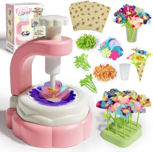 JIUTONG Kids Fabric Flower Bouquet Kit - DIY Arts and Crafts Toys for Girls Boys Ages 4-8,Handmade Floral Arrangement Playset Educational Activity Gift Set for Birthdays Holidays Parties
