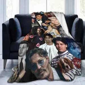 Johnny Depp Blanket Flannel Fleece Printed Throw Blankets Ultra Soft Micro Warm Blanket for All Season Bedding Chair Sofa Couch Bed 50"x40"