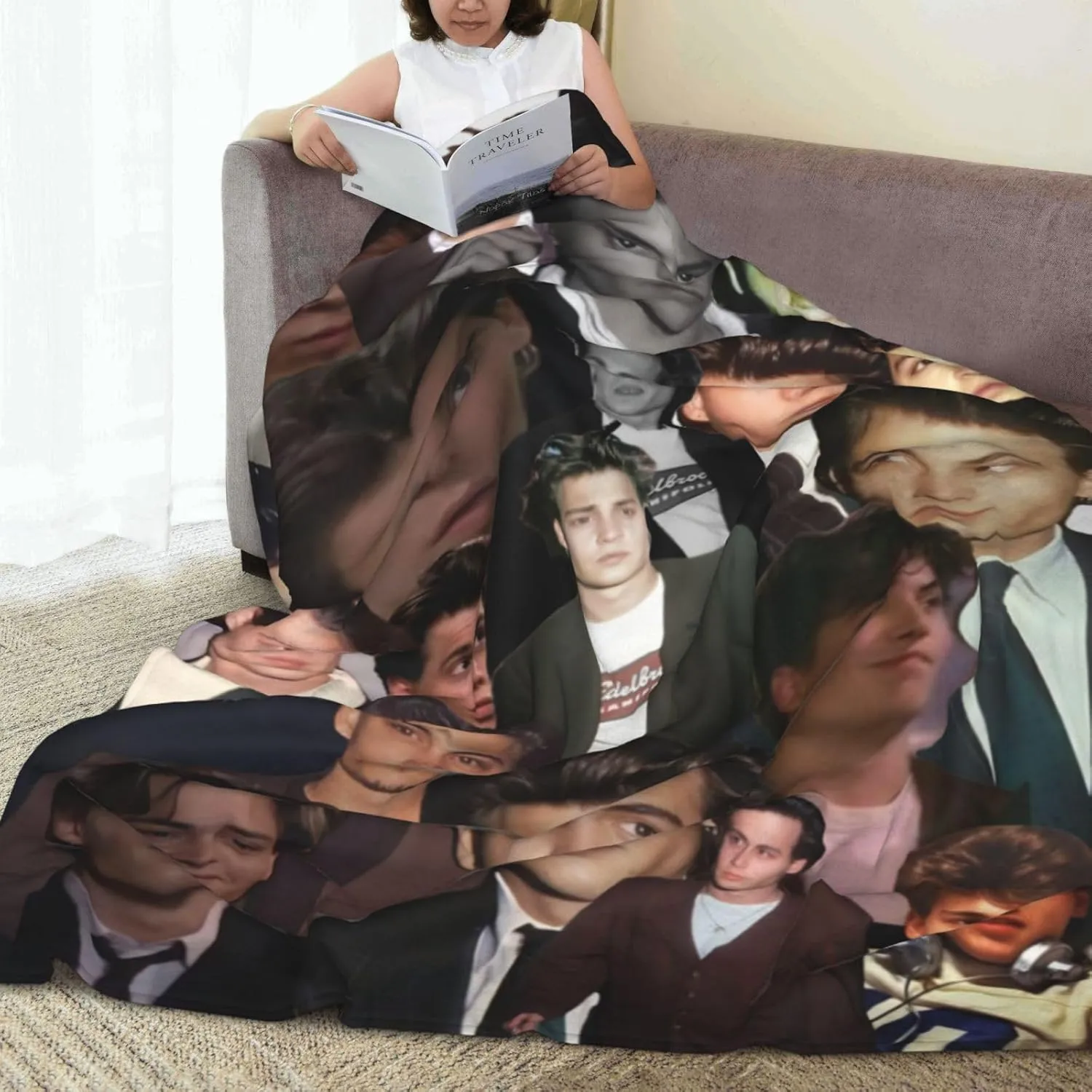 Johnny Depp Blanket Flannel Fleece Printed Throw Blankets Ultra Soft Micro Warm Blanket for All Season Bedding Chair Sofa Couch Bed 50"x40"