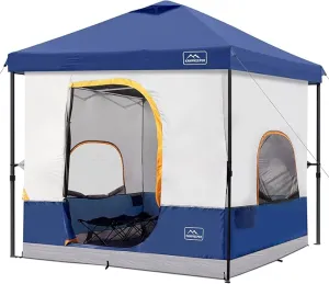 KAMPKEEPER 6 Person Camping Tent, 10x10 Pop Up Canopy Tent with Camping Cube, Converts 10'x10' Straight Leg Canopy into Camping Inner Tent–Fully Vented Roof(Canopy & Frame Included)