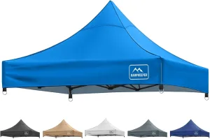 KAMPKEEPER Canopy Replacement Top, 10 x 10 Pop Up Canopy Top Cover for Canopy Straight Leg Tent,PU-Coated 500D Polyester,UP F50  UV Protection,Flame Resistant and Waterproof(Top Only) (Light Blue)