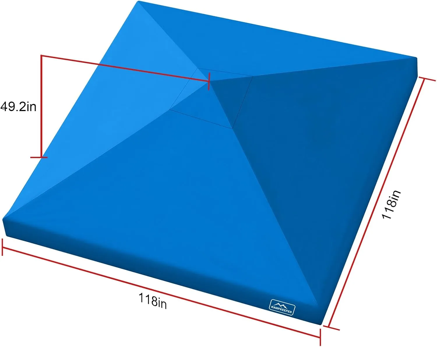KAMPKEEPER Canopy Replacement Top, 10 x 10 Pop Up Canopy Top Cover for Canopy Straight Leg Tent,PU-Coated 500D Polyester,UP F50  UV Protection,Flame Resistant and Waterproof(Top Only) (Light Blue)