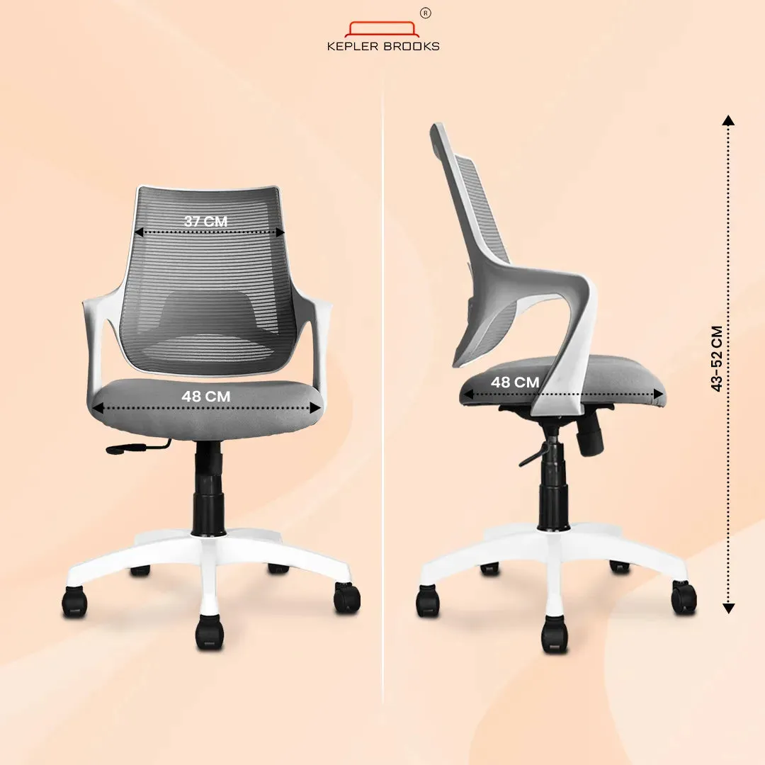 Kepler Brooks Polaris Mid Back Office Chair (White)