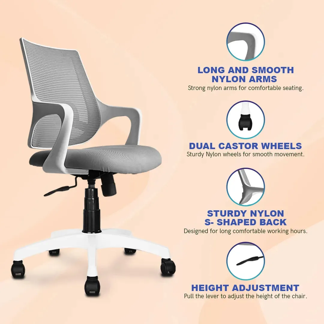 Kepler Brooks Polaris Mid Back Office Chair (White)