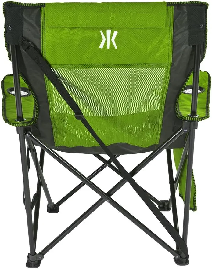 Kijaro Sling Folding Camping Chair - Enjoy The Outdoors in This Outdoor Chair with a Built-in Cup Holders and Side Organizer OR Side Cooler - Includes a Detachable Pillow