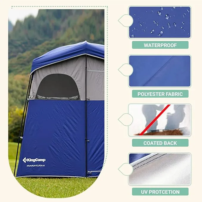 KingCamp Portable Shower Tent for Camping, Oversized Shower Privacy Tent Kit, Outdoor Changing Tent Dressing Tent for Backpacking Hiking