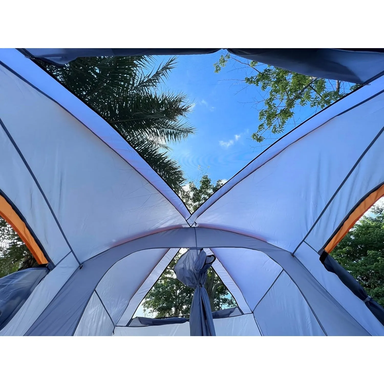 KTT Extra Large Tent 10-12-14 Person(Style-B),Family Cabin Tents,2 Rooms,3 Doors and 3 Windows with Mesh,Straight Wall,Waterproof,Double Layer,Big Tent for Outdoor,Picnic,Camping,Family Gathering