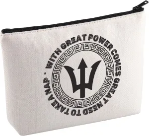 KUIYAI Percy TV Series Inspired Cosmetic Bag Camp Half-Blood Gift Greek Mythology Gift Book Lovers Gift Greek God of Sea Trident Gift (TakeANap Mup)