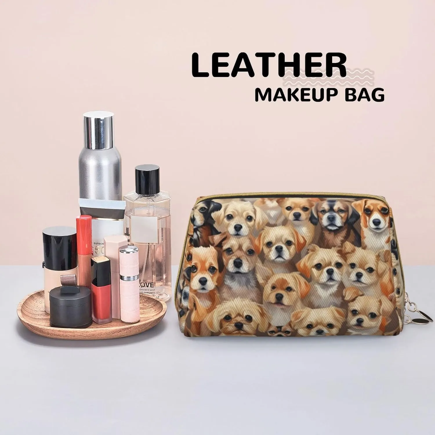 Labrador Retriever Dogs Toiletry Pouch, Travel-Friendly Makeup Organizer For Makeup Brushes, Lipsticks