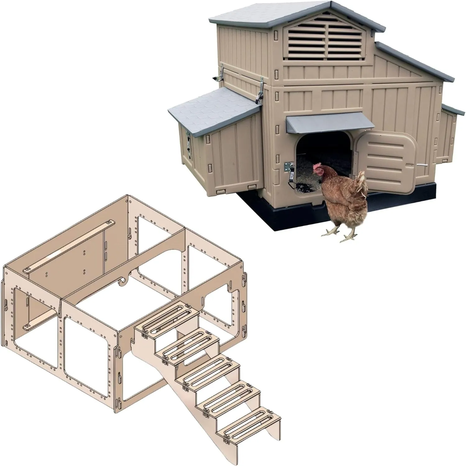 Large Chicken Coop & Stand with Stairs