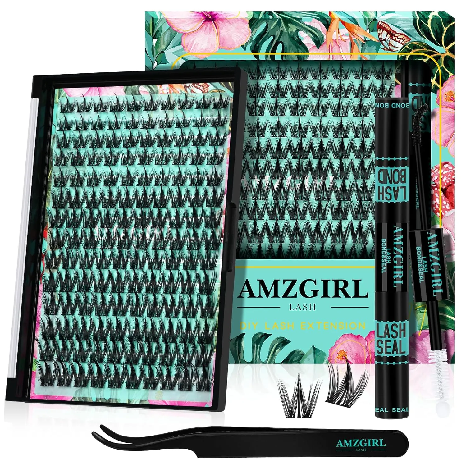 Lash Clusters Kit 140pcs Manga Lash Extension Kit Anime Cluster Lashes Natural Look with Waterproof Lash Bond and Seal, Lash Tweezer with Wet Look Ultra-Thin Band Anime Lashes(Puppy-Kit,C-10-18mm)