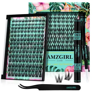 Lash Clusters Kit 140pcs Manga Lash Extension Kit Anime Cluster Lashes Natural Look with Waterproof Lash Bond and Seal, Lash Tweezer with Wet Look Ultra-Thin Band Anime Lashes(Puppy-Kit,C-10-18mm)