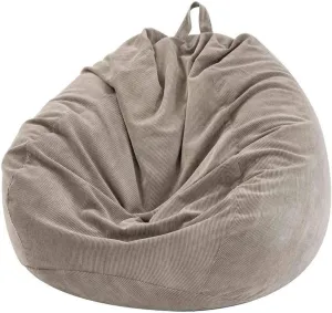 Lazy Sofa Cover Chair Cover with Inner Lining Warm Corduroy seat Lounger Bag Puff Sofa Tatami Living Room 70x80cm-gray_China