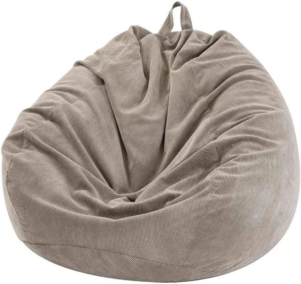 Lazy Sofa Cover Chair Cover with Inner Lining Warm Corduroy seat Lounger Bag Puff Sofa Tatami Living Room 70x80cm-gray_China