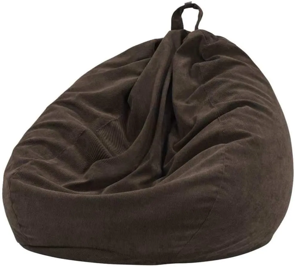 Lazy Sofa Cover Chair Cover with Inner Lining Warm Corduroy seat Lounger Bag Puff Sofa Tatami Living Room 70x80cm-gray_China