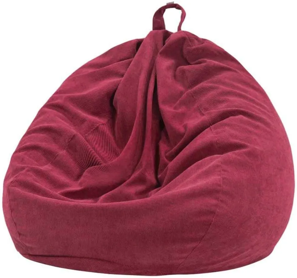 Lazy Sofa Cover Chair Cover with Inner Lining Warm Corduroy seat Lounger Bag Puff Sofa Tatami Living Room 70x80cm-gray_China