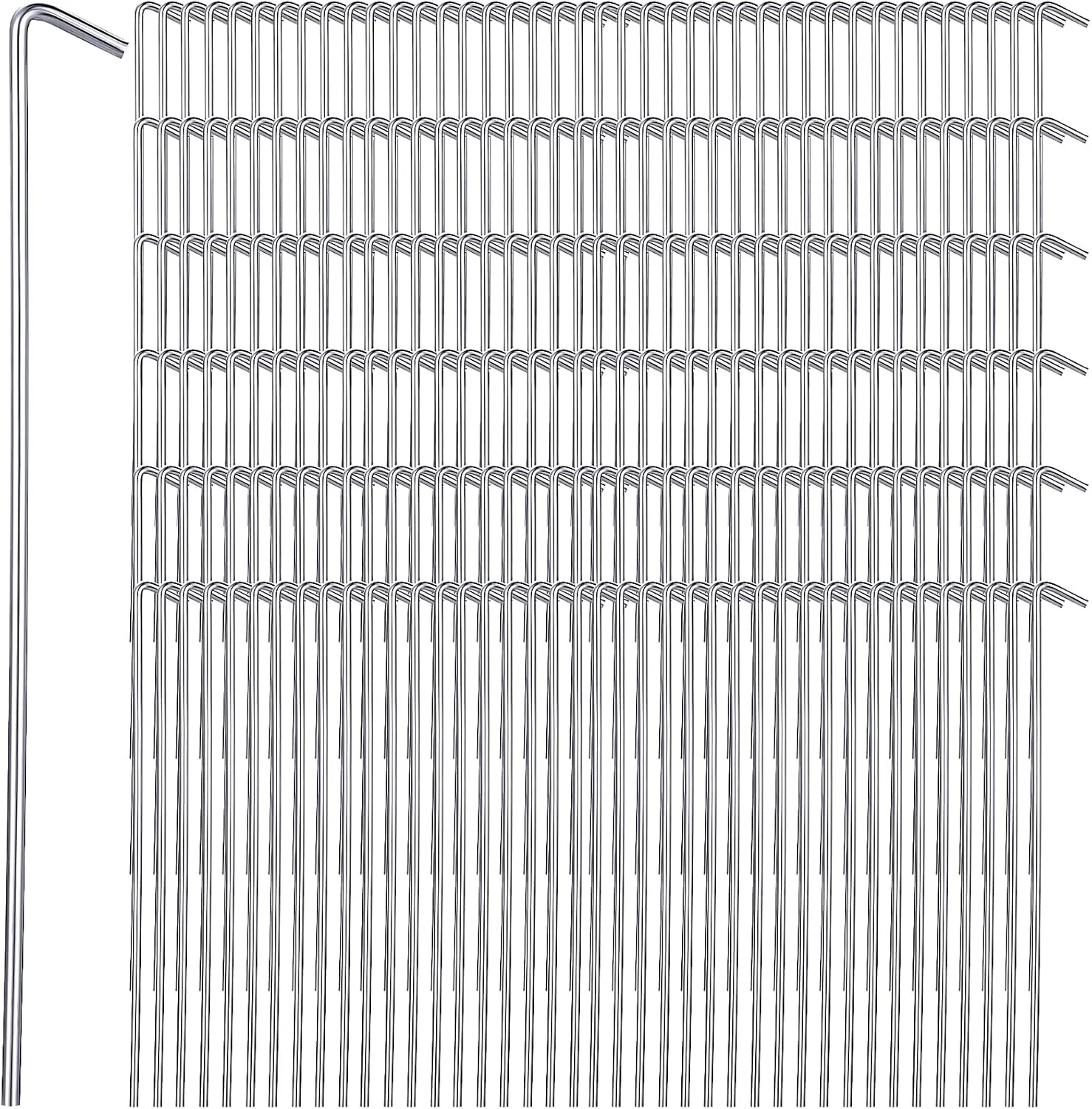 LEIFIDE 150 Pack Tent Stakes 9'' Heavy Duty Metal Stakes for Inflatable Ground Stakes Galvanized Garden Edging Fence Lawn Hooks Yard Camping Stake Outdoor Christmas Decorations