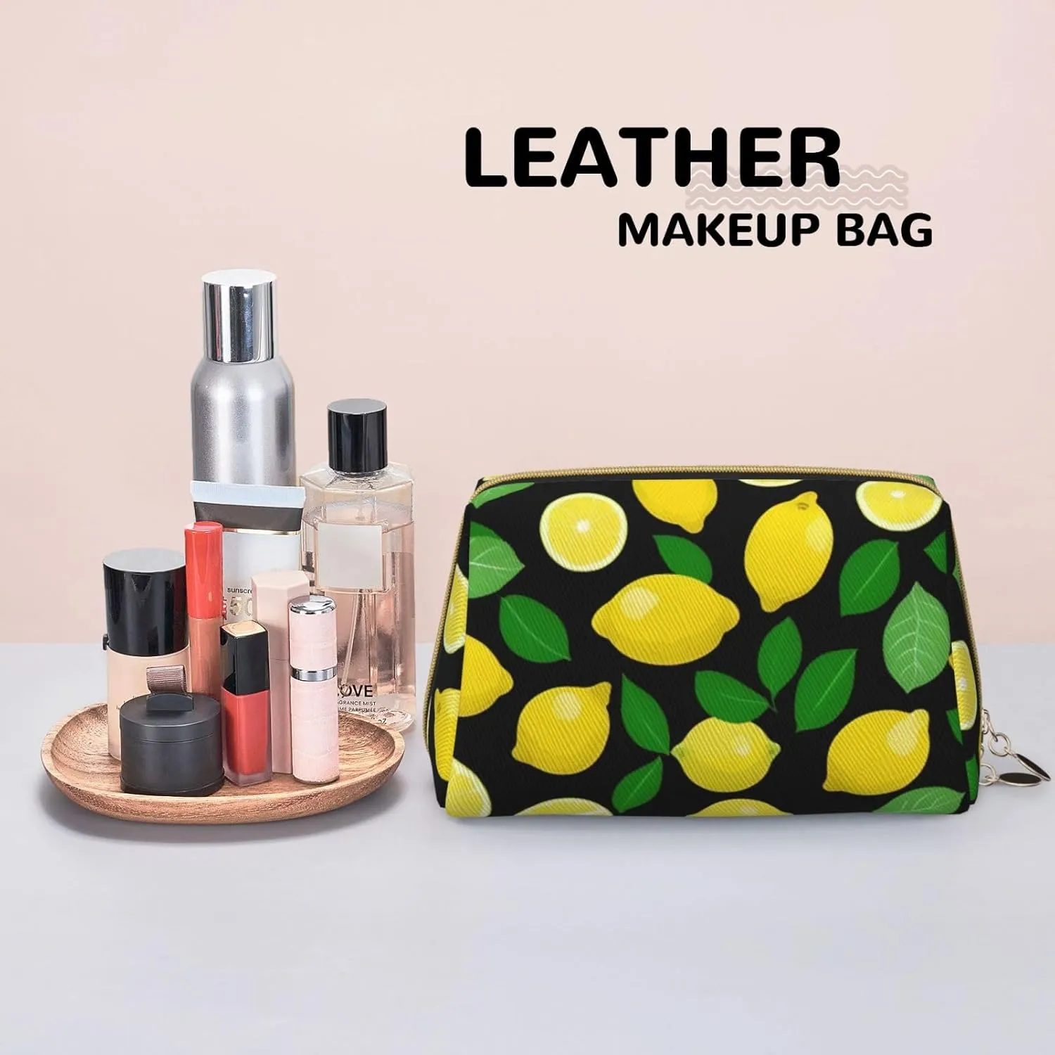 Lemon Fruit Toiletry Pouch, Travel-Friendly Makeup Organizer For Makeup Brushes, Lipsticks