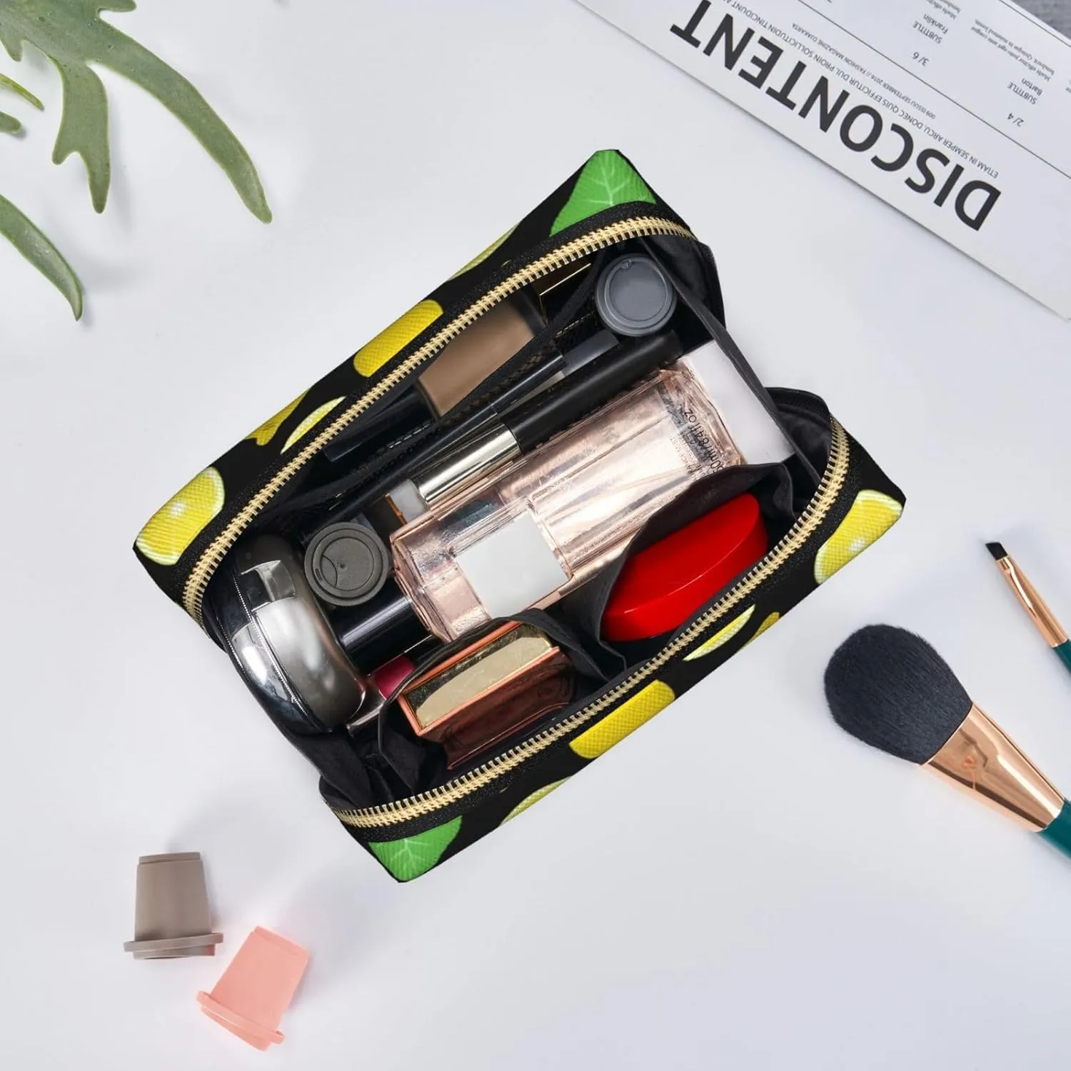 Lemon Fruit Toiletry Pouch, Travel-Friendly Makeup Organizer For Makeup Brushes, Lipsticks
