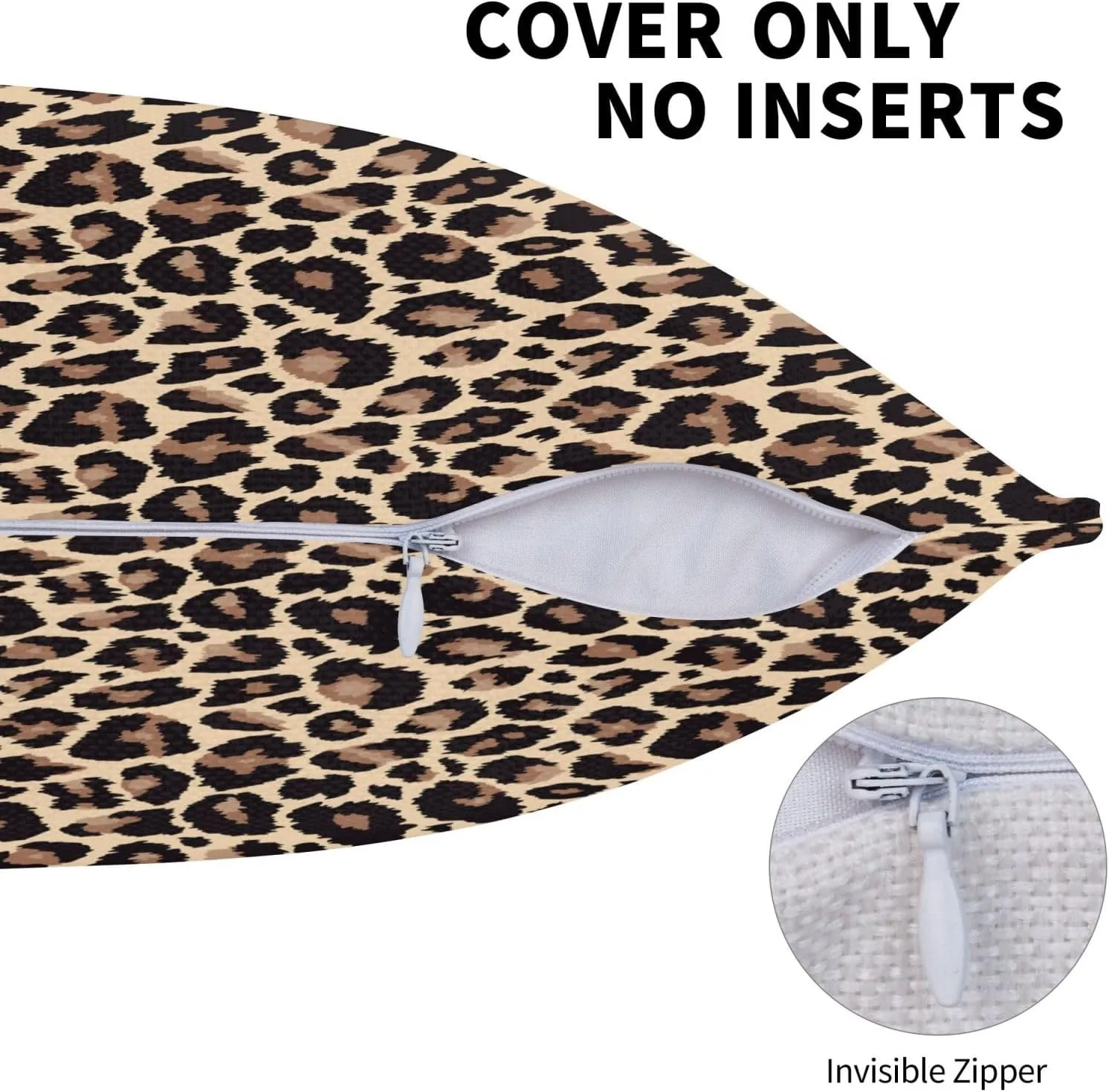 Leopard Throw Pillow Covers 18x18 Set of 2 Animal Skin Decorative Pillow Covers Cute Brown Outdoors Pillowcase Cushion Case Farmhouse Home Decor for Sofa Couch Bed Bedroom