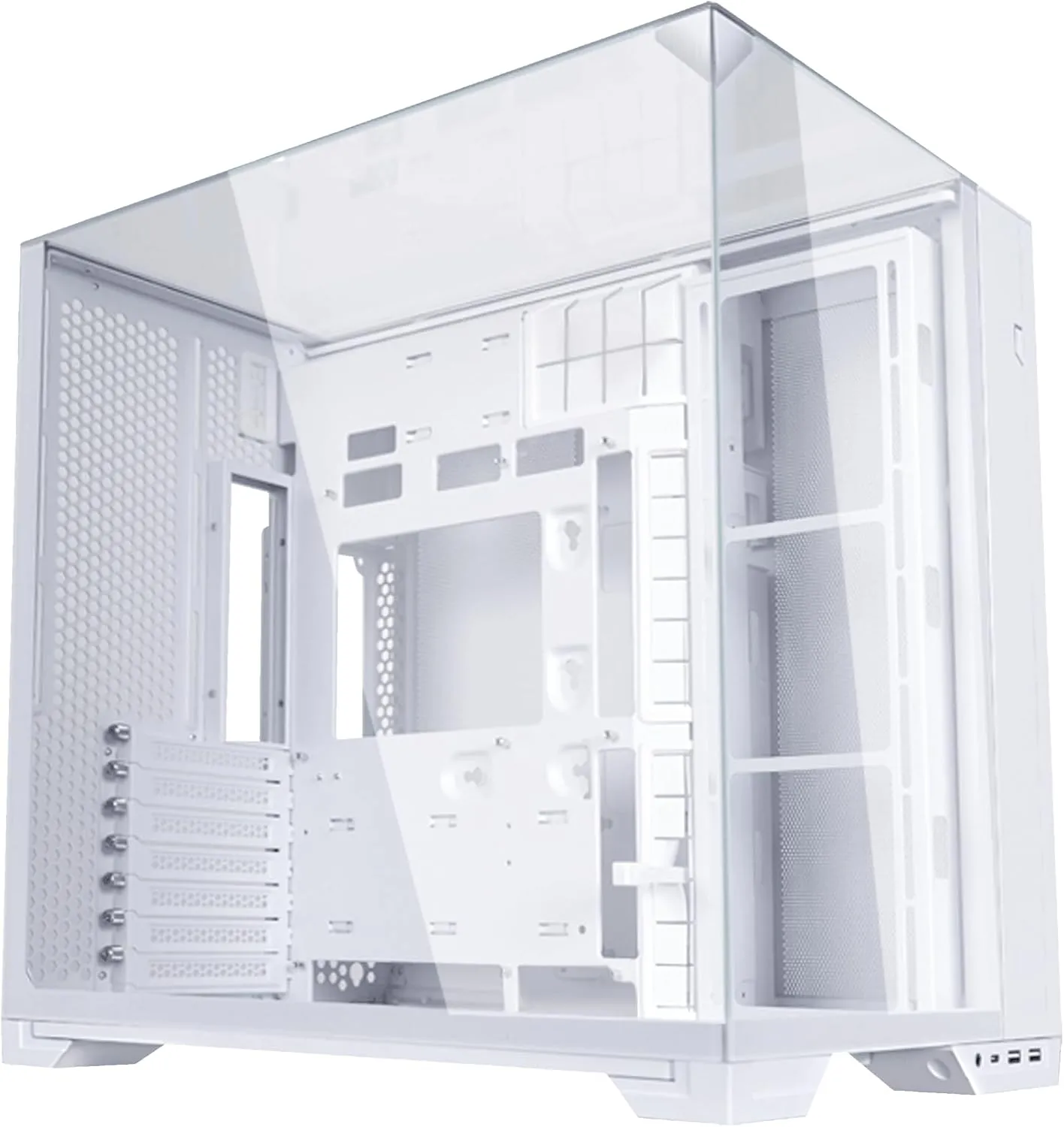 Lian Li O11 Vision Compact ATX Mid-Tower Gaming PC Case - Aluminium & Tempered Glass White PC Case